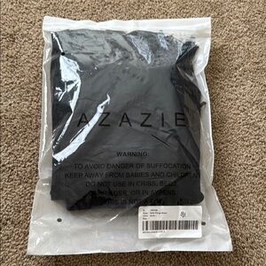 Azazie Black Solid Fringe Shawl